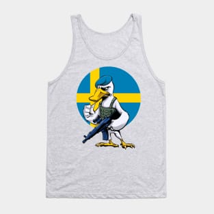 Swedish Swan Trooper Cartoon Tank Top